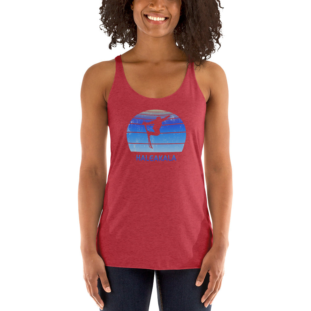 Funny Ski Haleakala Maui Hawaii Skier Skiing Joke Women's Racerback Tank Top