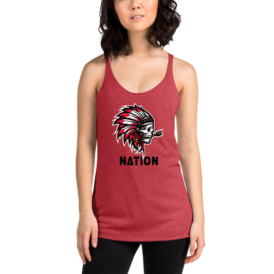 Indian Chief Nation Football Fan Women's Racerback Tank Top