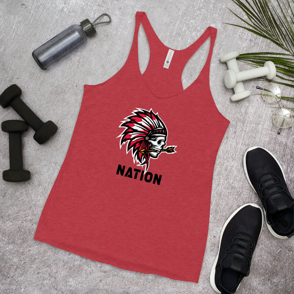 Indian Chief Nation Football Fan Women's Racerback Tank Top