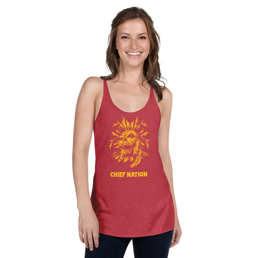 Indian Chief Nation Football Fan Women's Racerback Tank Top