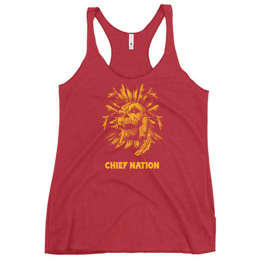 Indian Chief Nation Football Fan Women's Racerback Tank Top