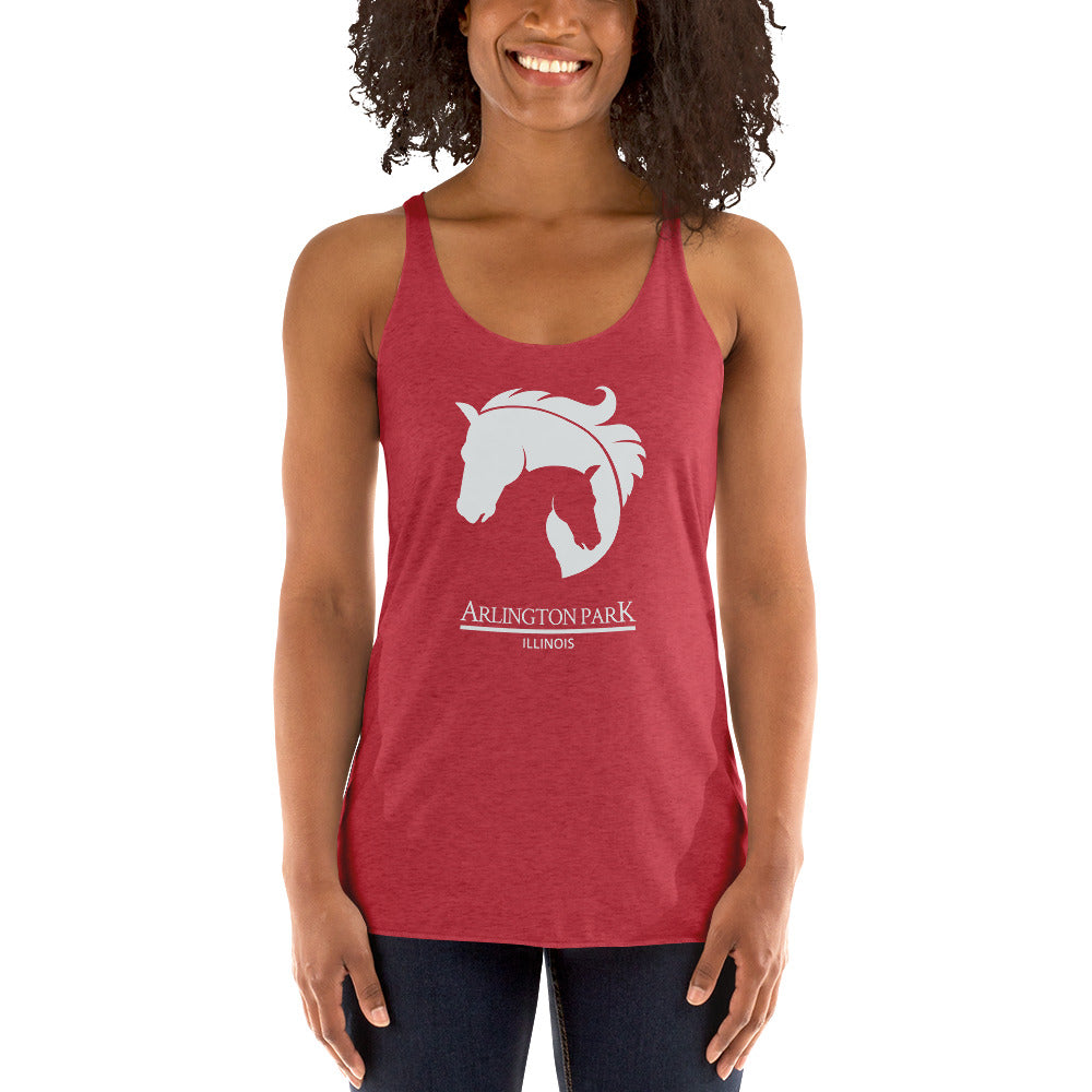 Cool Arlington Park Horse Racing Track Derby Fans Women's Racerback Tank Top