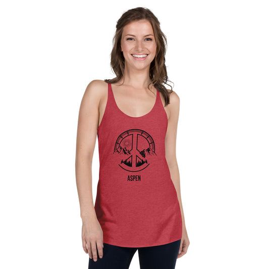 Aspen Colorado Skiing Fan Snowboarding Camping Women's Racerback Tank Top