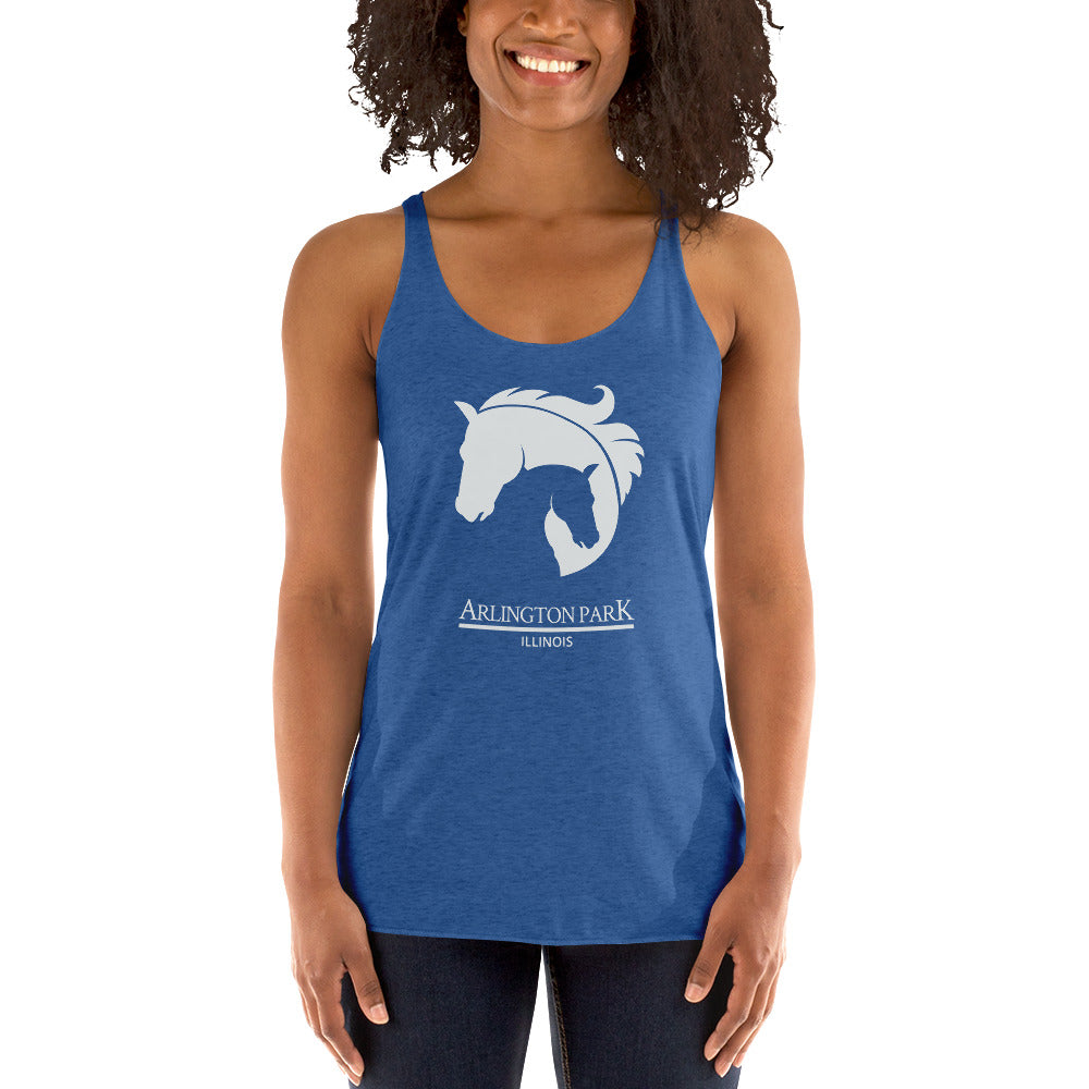 Cool Arlington Park Horse Racing Track Derby Fans Women's Racerback Tank Top