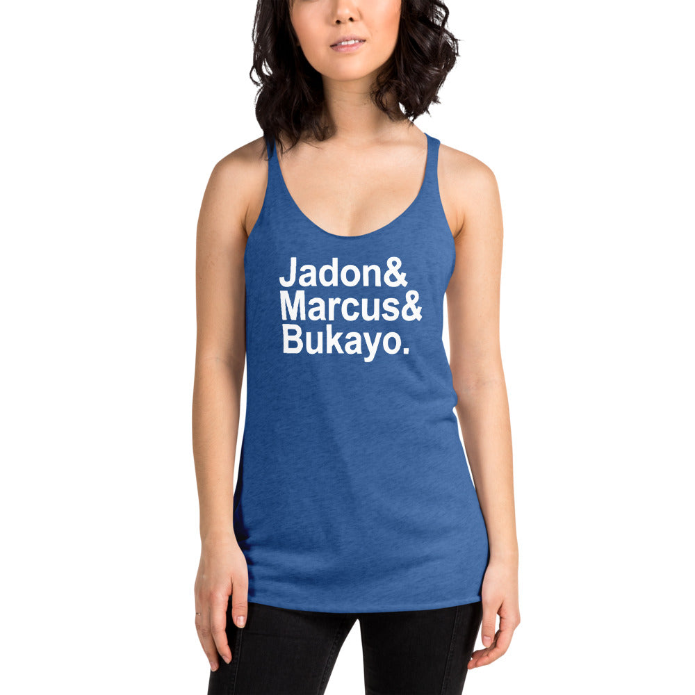 Jaydon Marcus Bukayo Slogan Soccer Football Fan Women's Racerback Tank Top