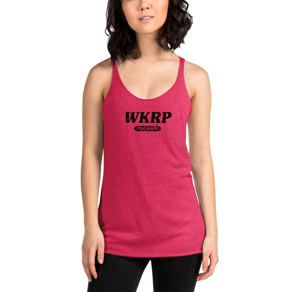 WKRP Old School 70s Sitcom TV Show Women's Racerback Tank Top