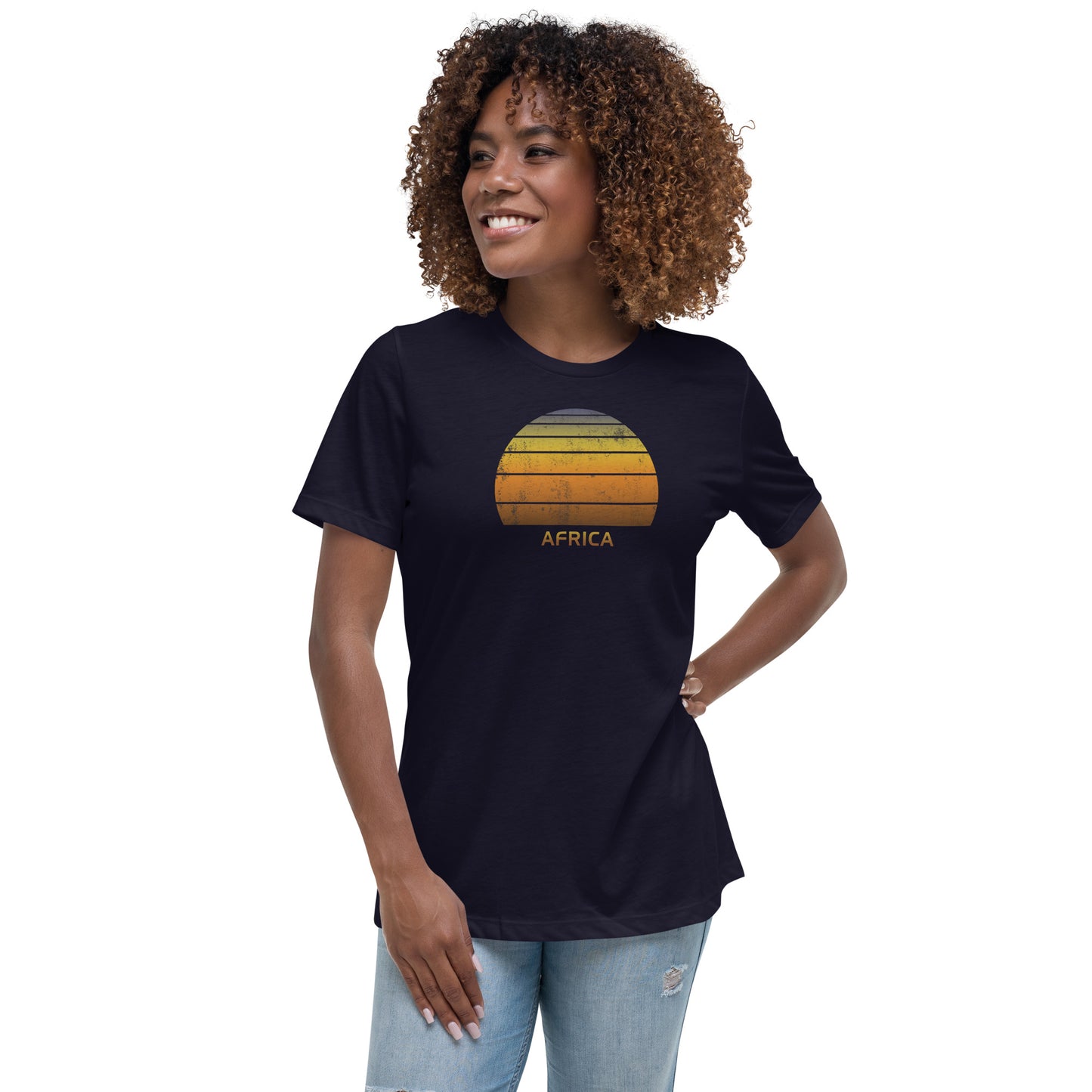 Women's Retro Africa Sunset   African Vintage Relaxed T-Shirt