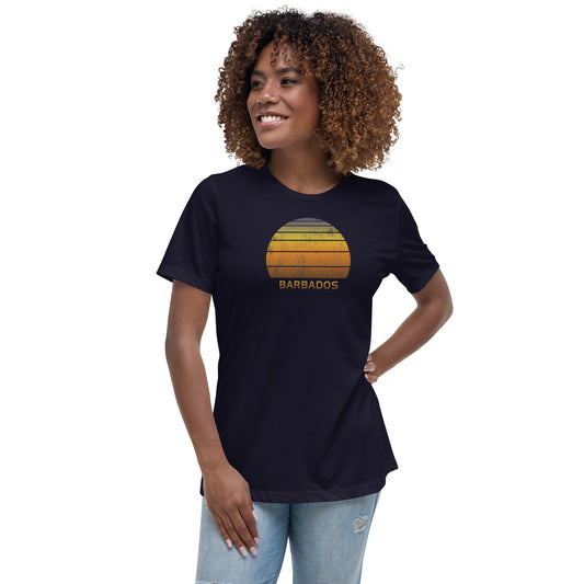 Women's Retro Barbados Sunset Vintage Sunrise Relaxed T-Shirt