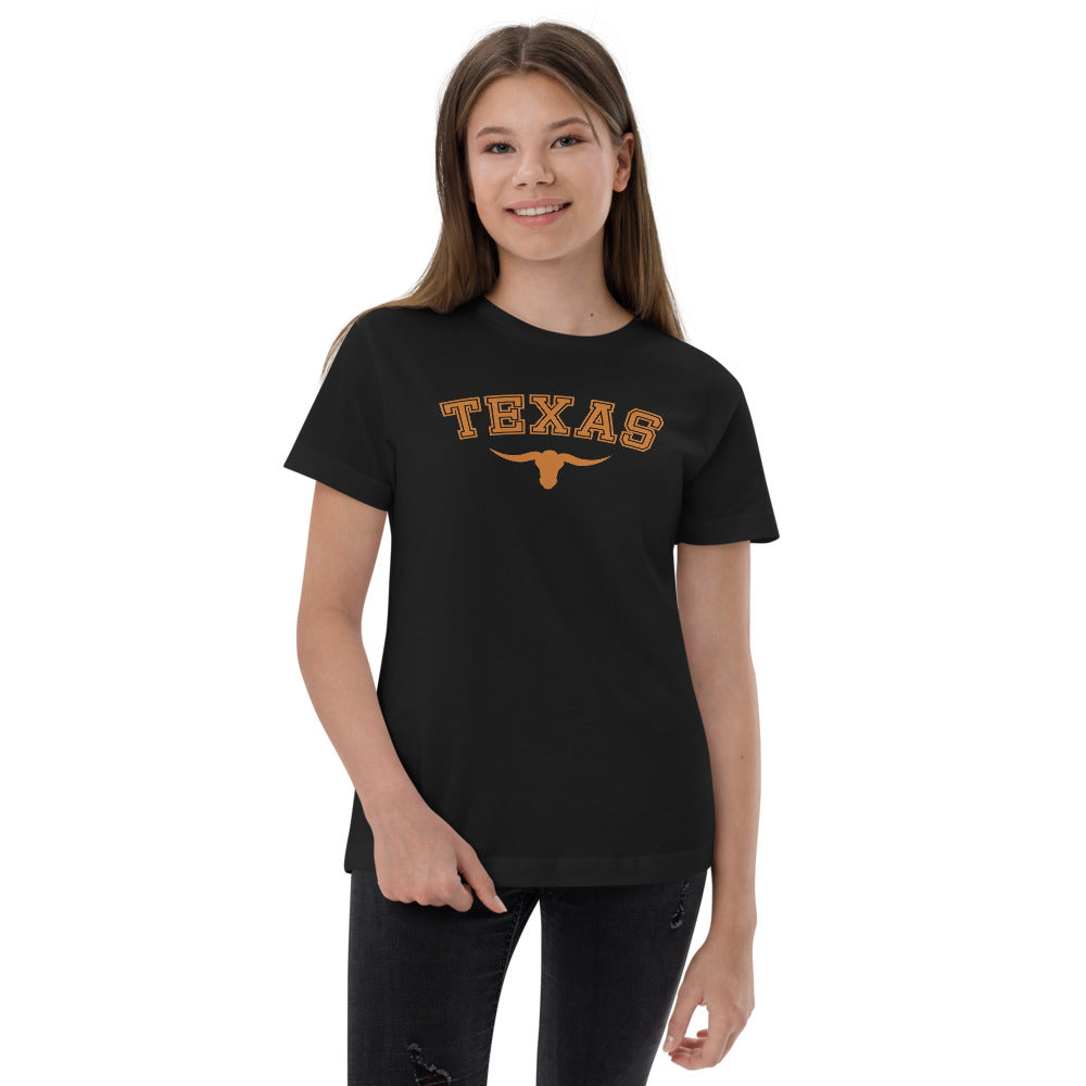 State Of Texas Fan Long Horn College Football Youth Jersey T-Shirt