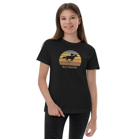 Retro Baltimore Horse Racing Track Derby Fan Youth Jersey T-Shirt