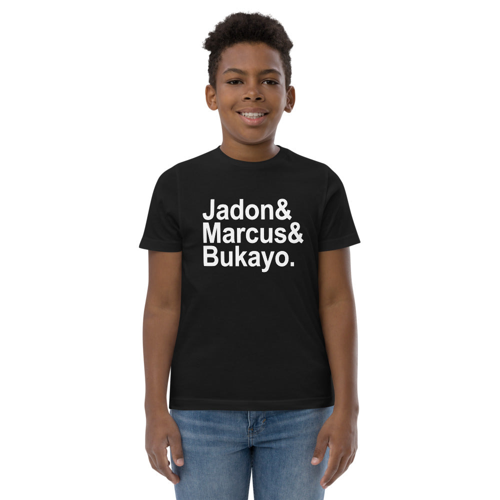 Jaydon Marcus Bukayo Slogan Soccer Football Fan Youth Jersey T-Shirt