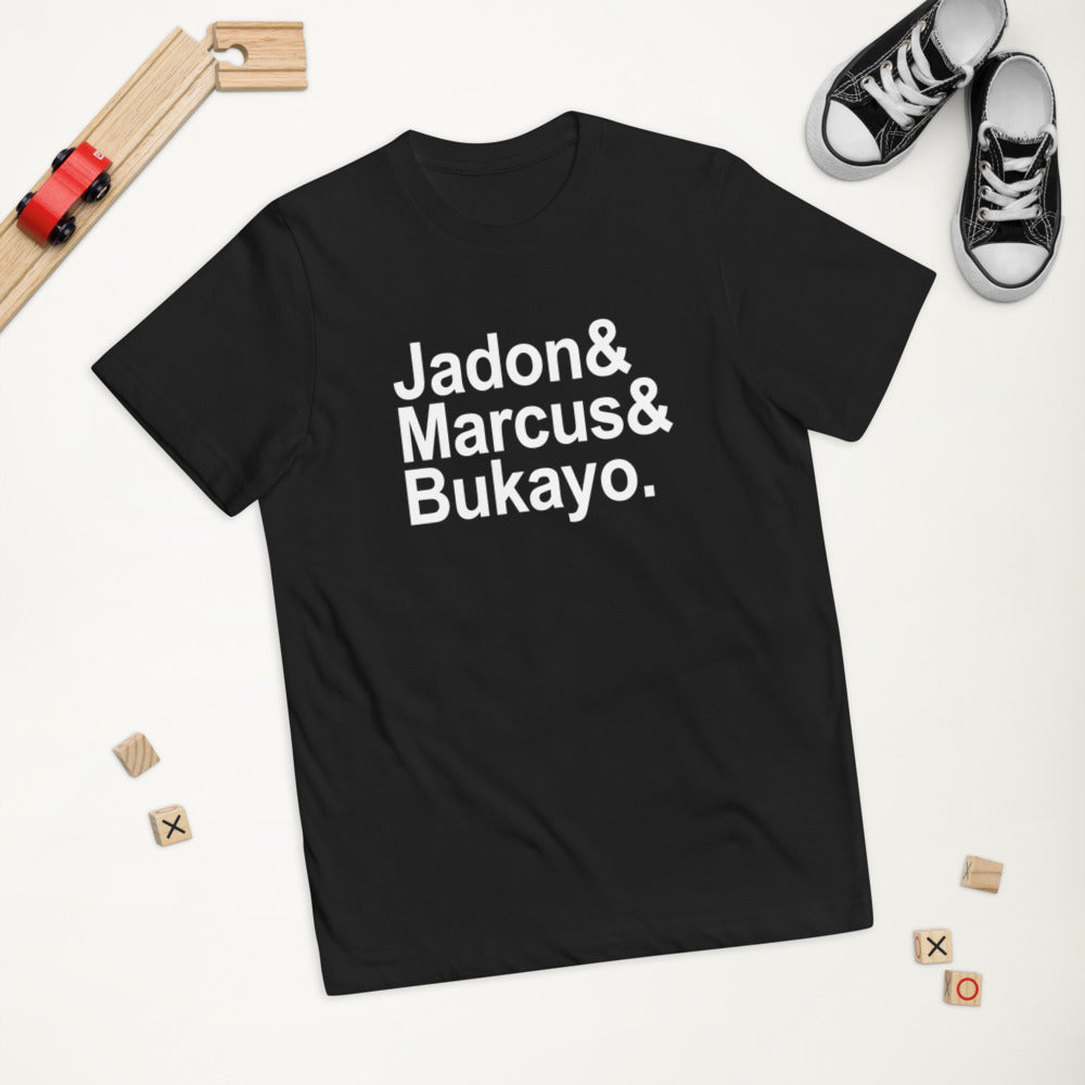 Jaydon Marcus Bukayo Slogan Soccer Football Fan Youth Jersey T-Shirt