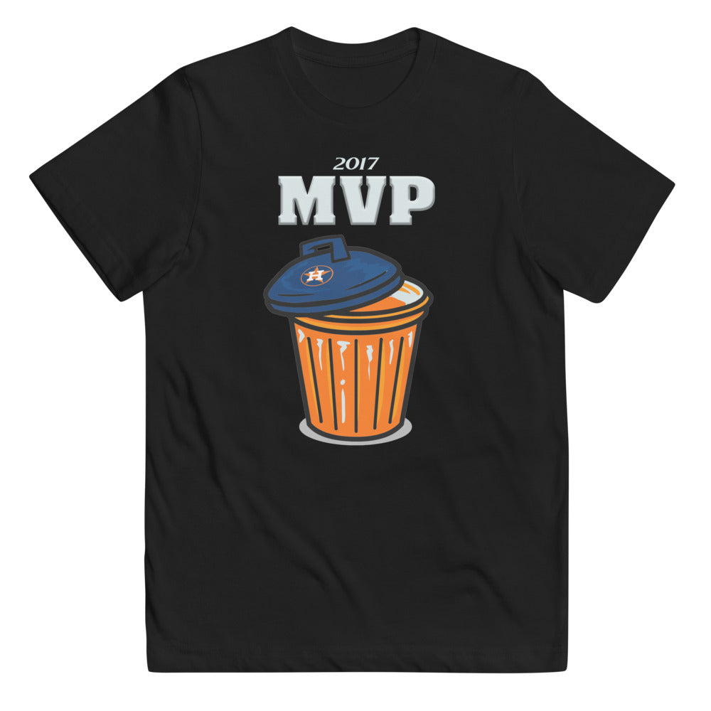 Anti Houston Baseball Funny Trash Can MVP Sarcastic Youth Jersey T-Shirt