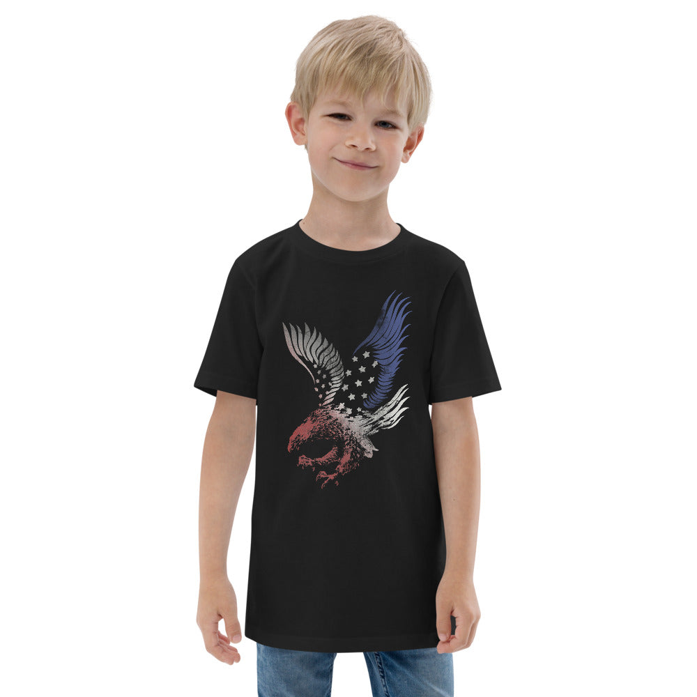 American Eagle USA Flag Patriotic 4th Of July Artistic Kids Youth Jersey T-Shirt