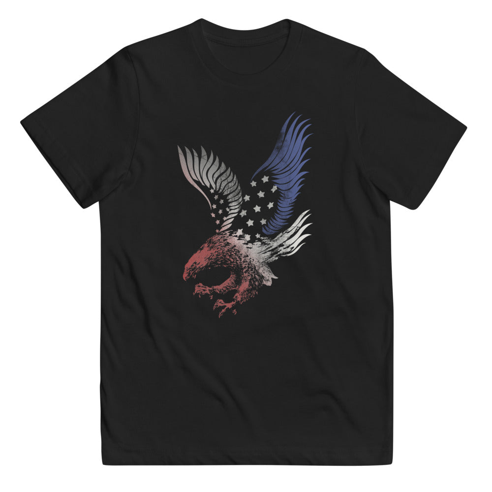 American Eagle USA Flag Patriotic 4th Of July Artistic Kids Youth Jersey T-Shirt