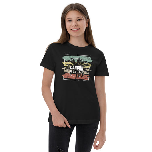 Cool Cancun Mexico Beach Palm Tree Vacation Souvenir Youth Jersey T-Shirt