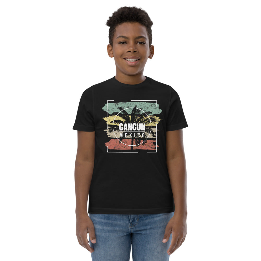 Cool Cancun Mexico Beach Palm Tree Vacation Souvenir Youth Jersey T-Shirt