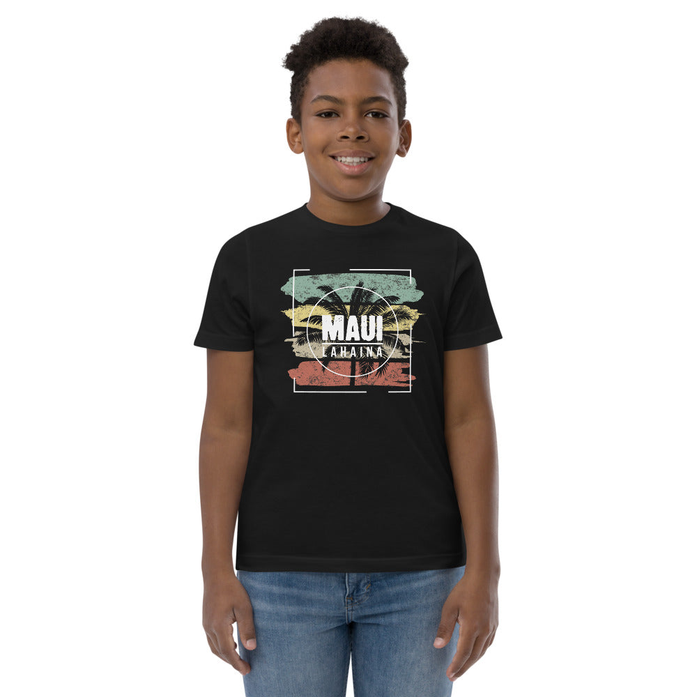 Cool Lahaina Maui Hawaii Beach Palm Tree Vacation Souvenir Youth Jersey T-Shirt