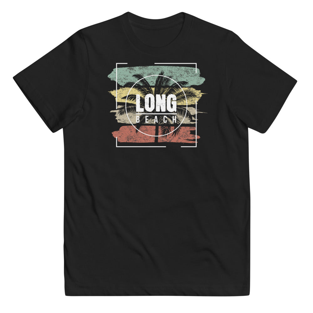 Cool Long Beach California Palm Tree Vacation Souvenir Youth Jersey T-Shirt