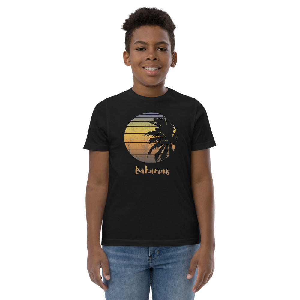 Retro Bahamas  Beach Palm Tree Vacation Souvenir Youth Jersey T-Shirt