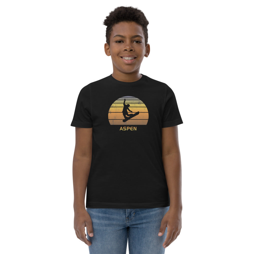 Retro Aspen Colorado Snowboarding Fan Youth Jersey T-Shirt