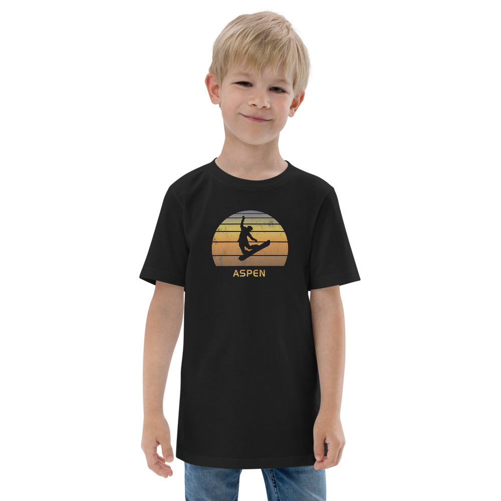 Retro Aspen Colorado Snowboarding Fan Youth Jersey T-Shirt