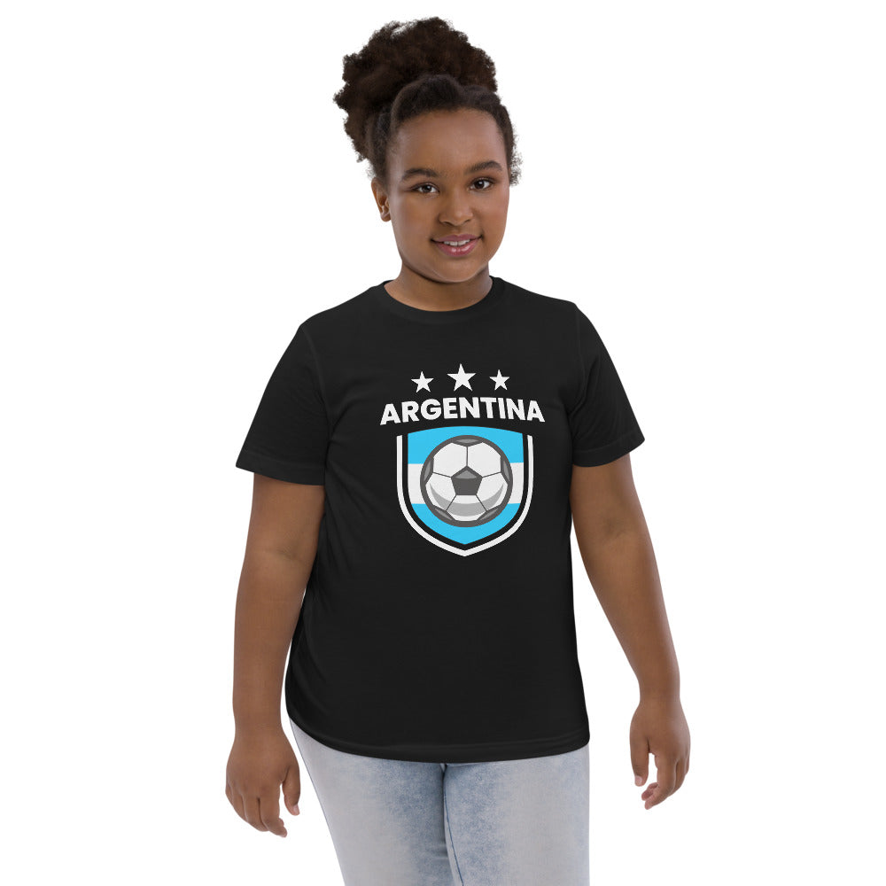 Retro Argentina Soccer Team Football Fan Country Argentinian Flag Youth Jersey T-Shirt