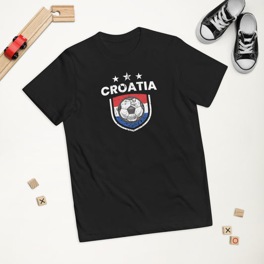 Retro Croatia Soccer Team Football Fan Country Croatian Flag Youth Jersey T-Shirt