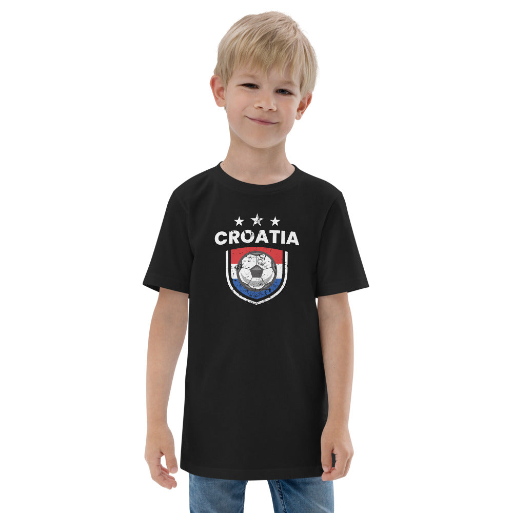 Retro Croatia Soccer Team Football Fan Country Croatian Flag Youth Jersey T-Shirt