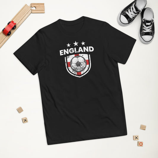 Retro England Soccer Team Football Fan English Flag Youth Jersey T-Shirt