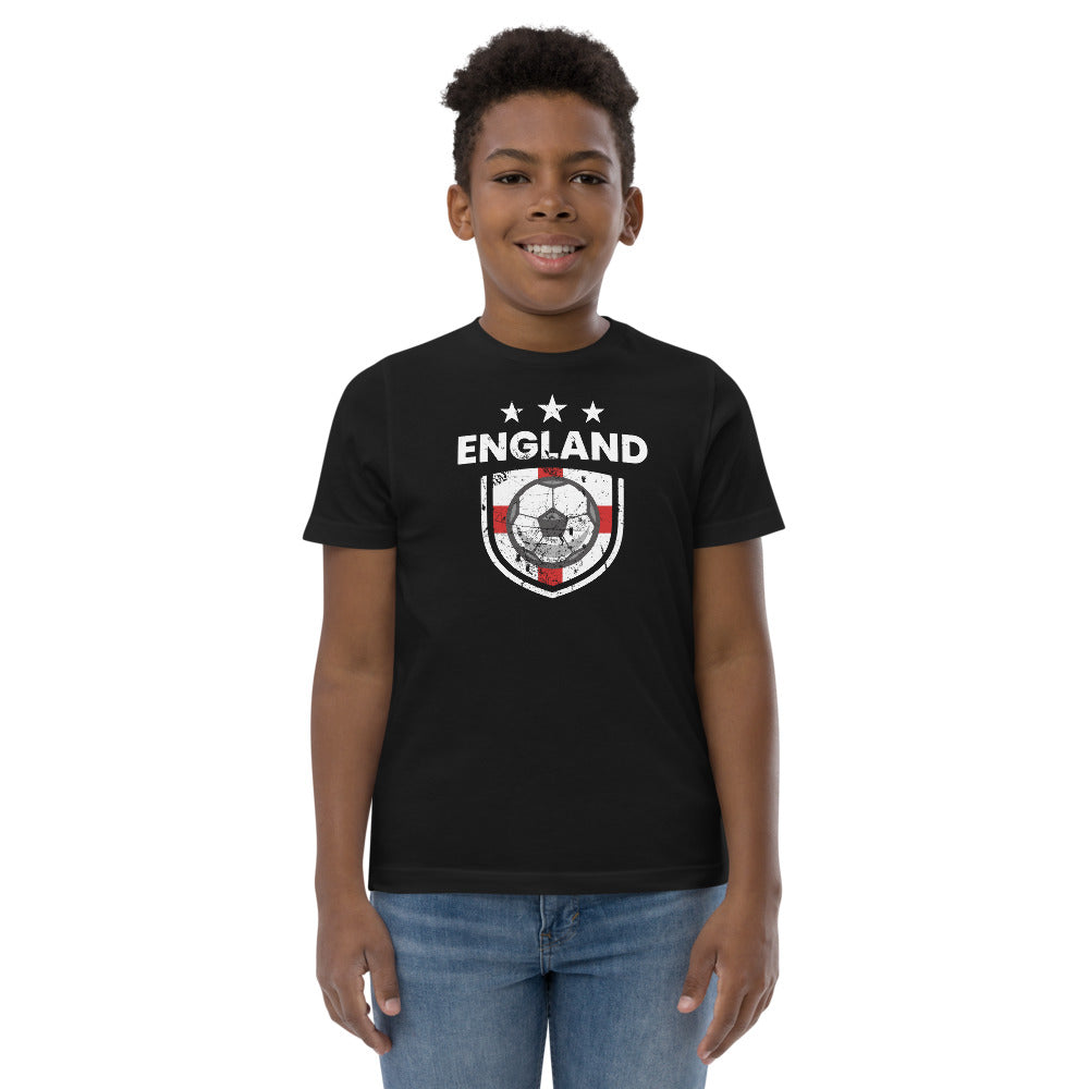 Retro England Soccer Team Football Fan English Flag Youth Jersey T-Shirt