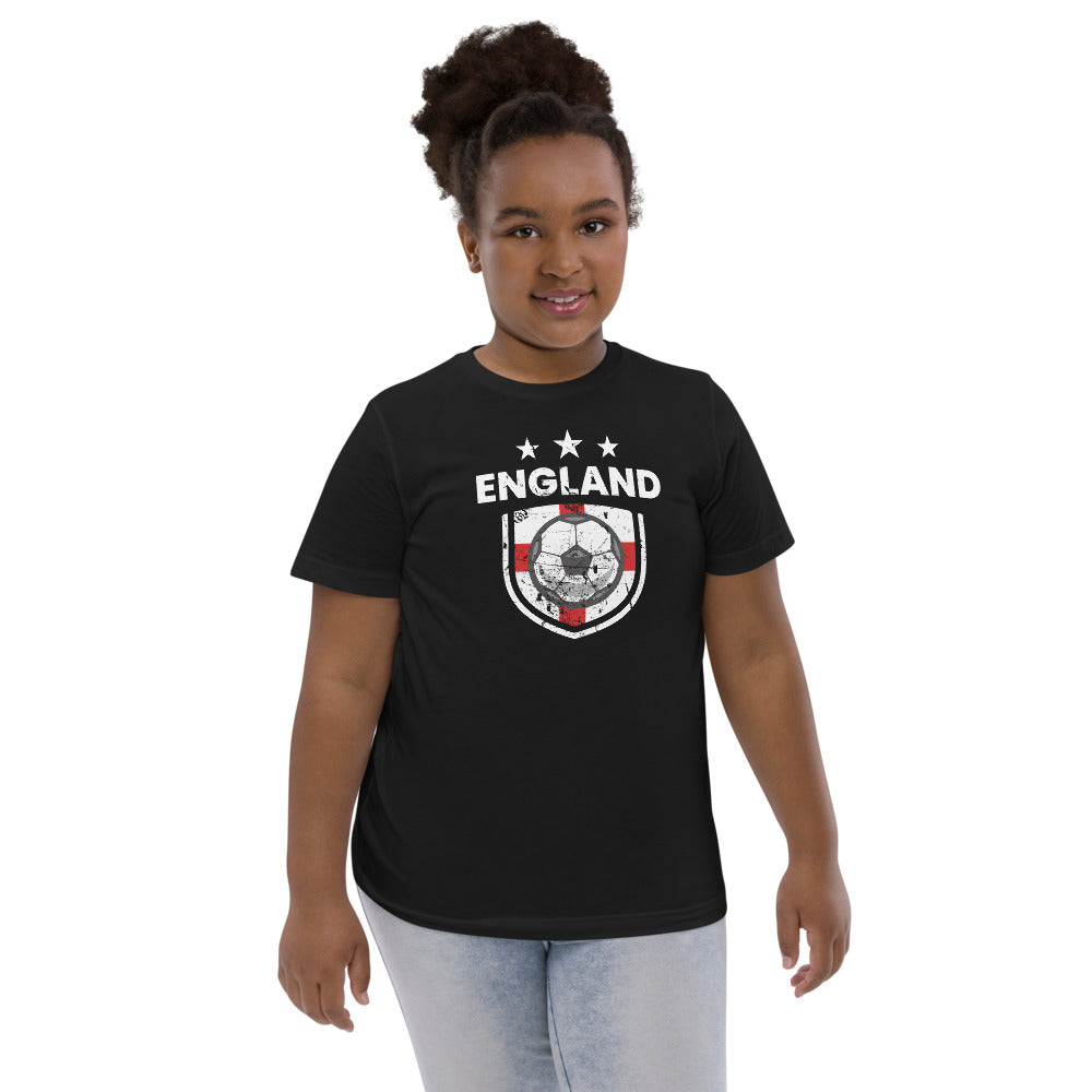 Retro England Soccer Team Football Fan English Flag Youth Jersey T-Shirt