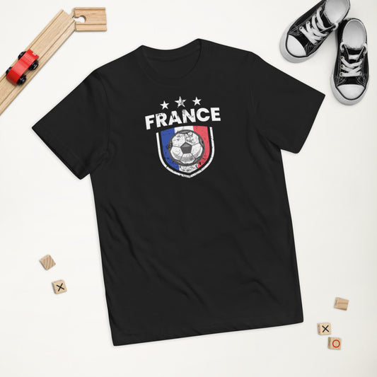 Retro France Soccer Team Football Fan Country French Flag Youth Jersey T-Shirt