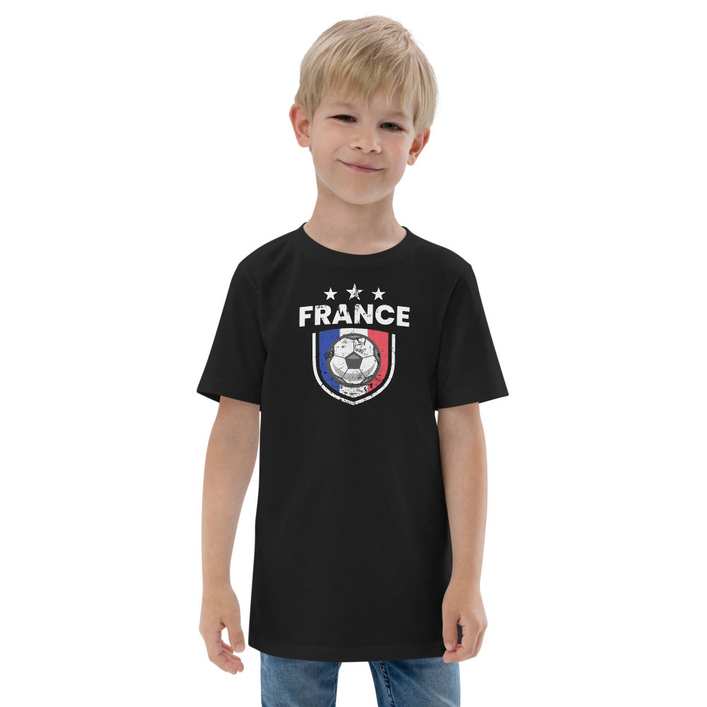 Retro France Soccer Team Football Fan Country French Flag Youth Jersey T-Shirt