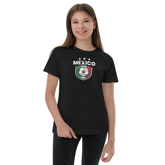 Retro Mexico Soccer Team Football Fan Country Mexican Flag Youth Jersey T-Shirt