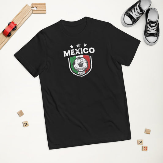 Retro Mexico Soccer Team Football Fan Country Mexican Flag Youth Jersey T-Shirt