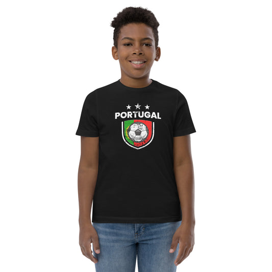 Retro Portugal Soccer Team Football Fan Country Portuguese Flag Youth Jersey T-Shirt