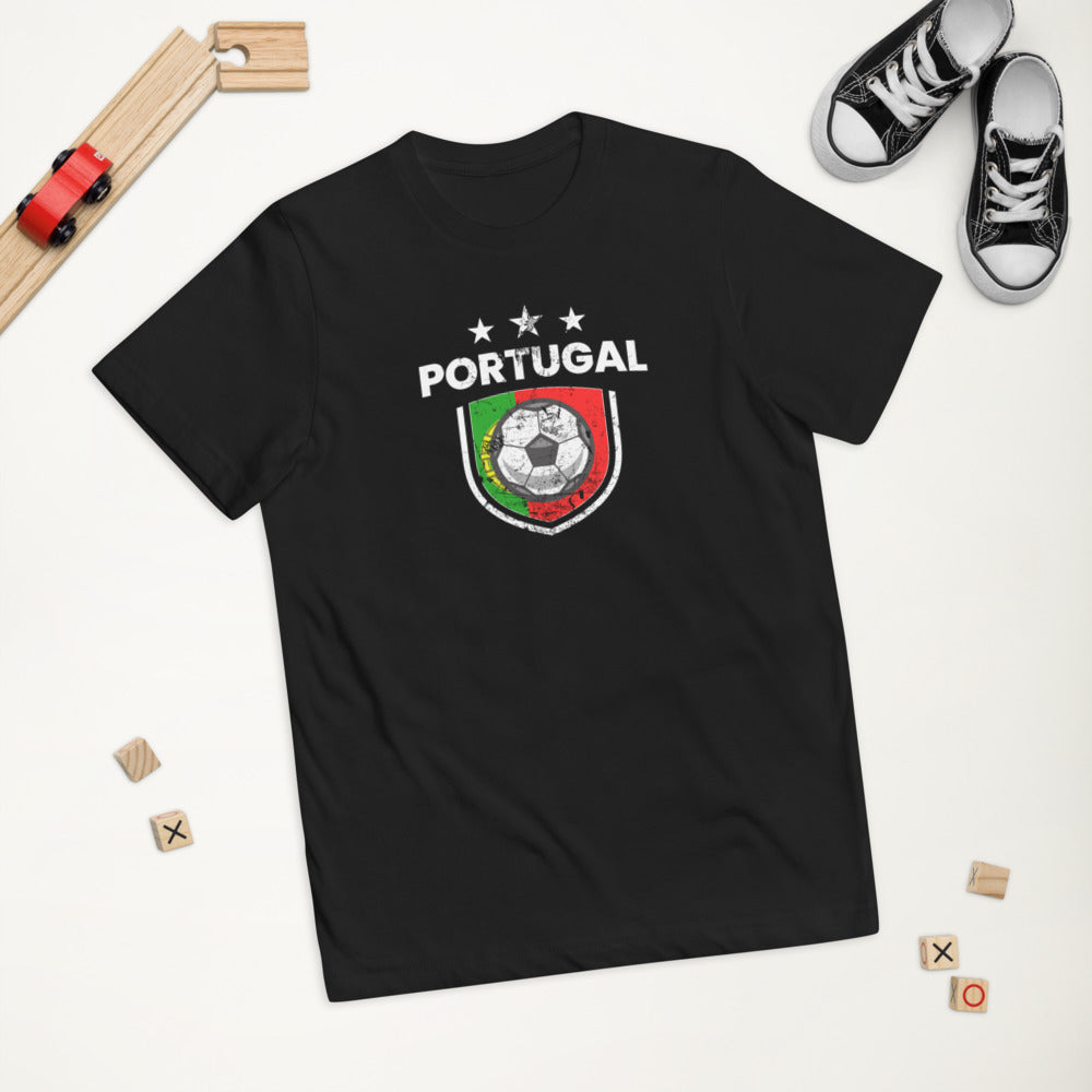 Retro Portugal Soccer Team Football Fan Country Portuguese Flag Youth Jersey T-Shirt