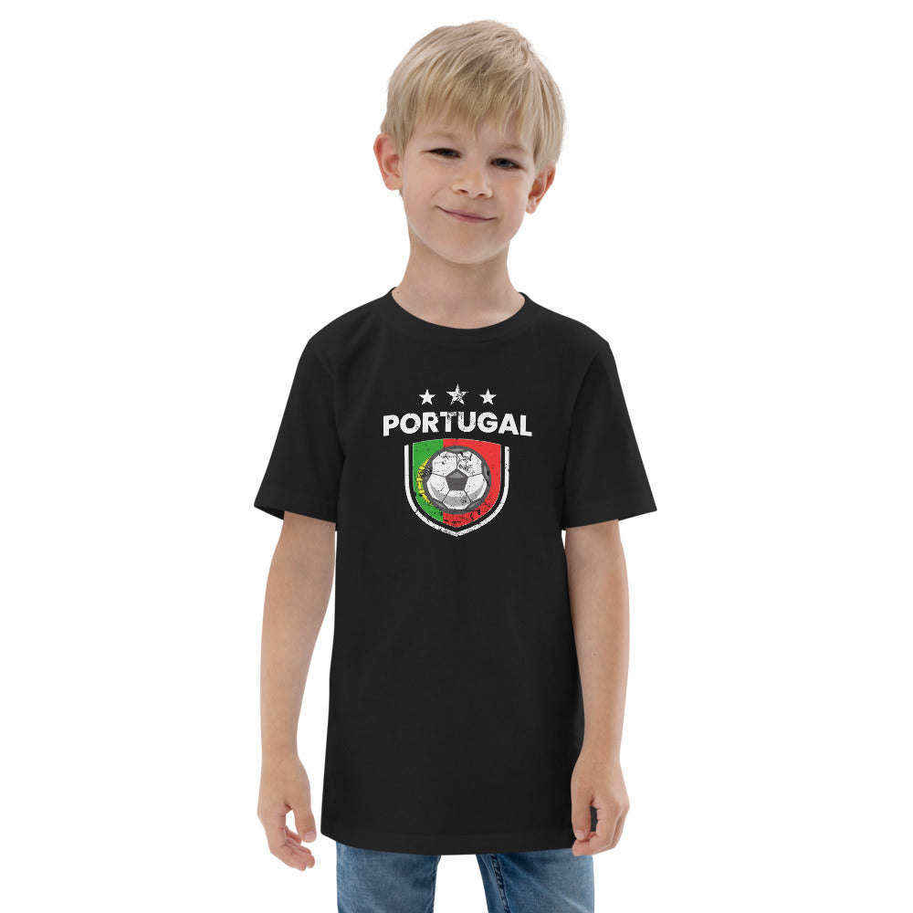 Retro Portugal Soccer Team Football Fan Country Portuguese Flag Youth Jersey T-Shirt