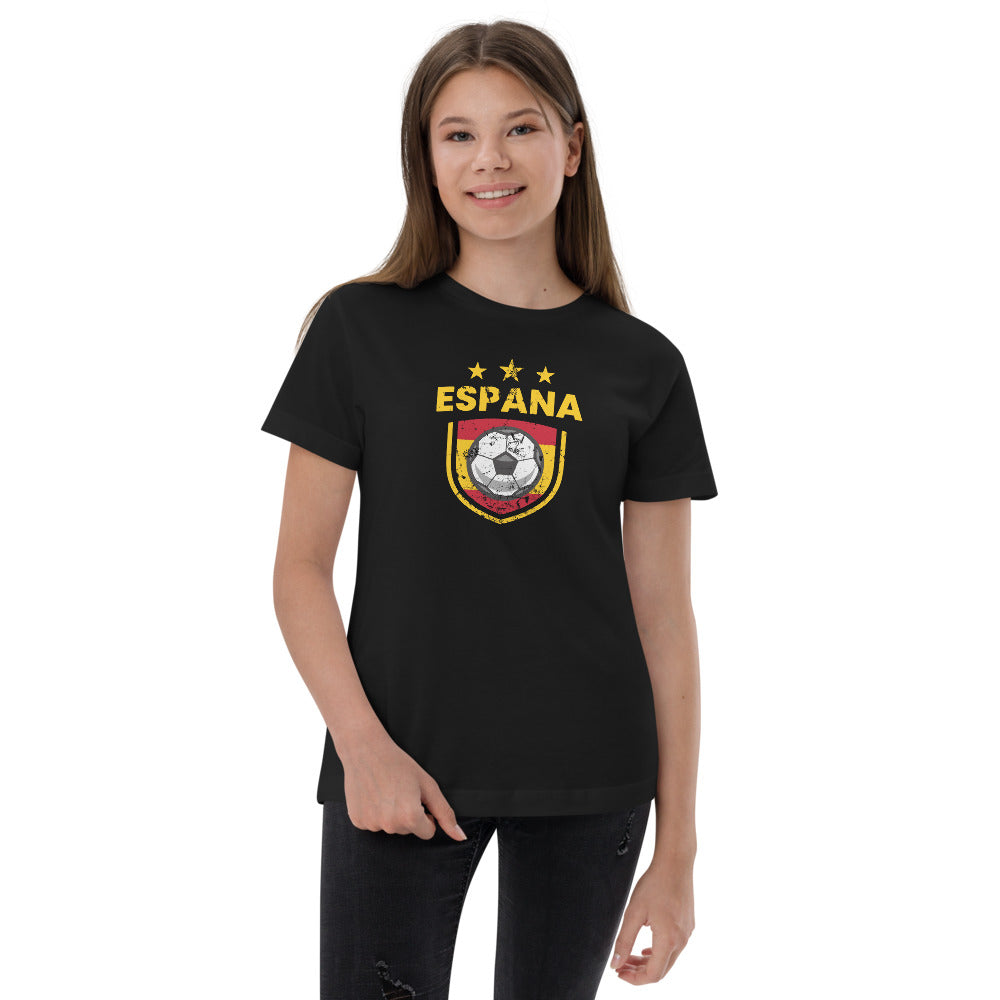 Retro Spain Soccer Team Football Fan Country Espana Spanish Flag Youth Jersey T-Shirt