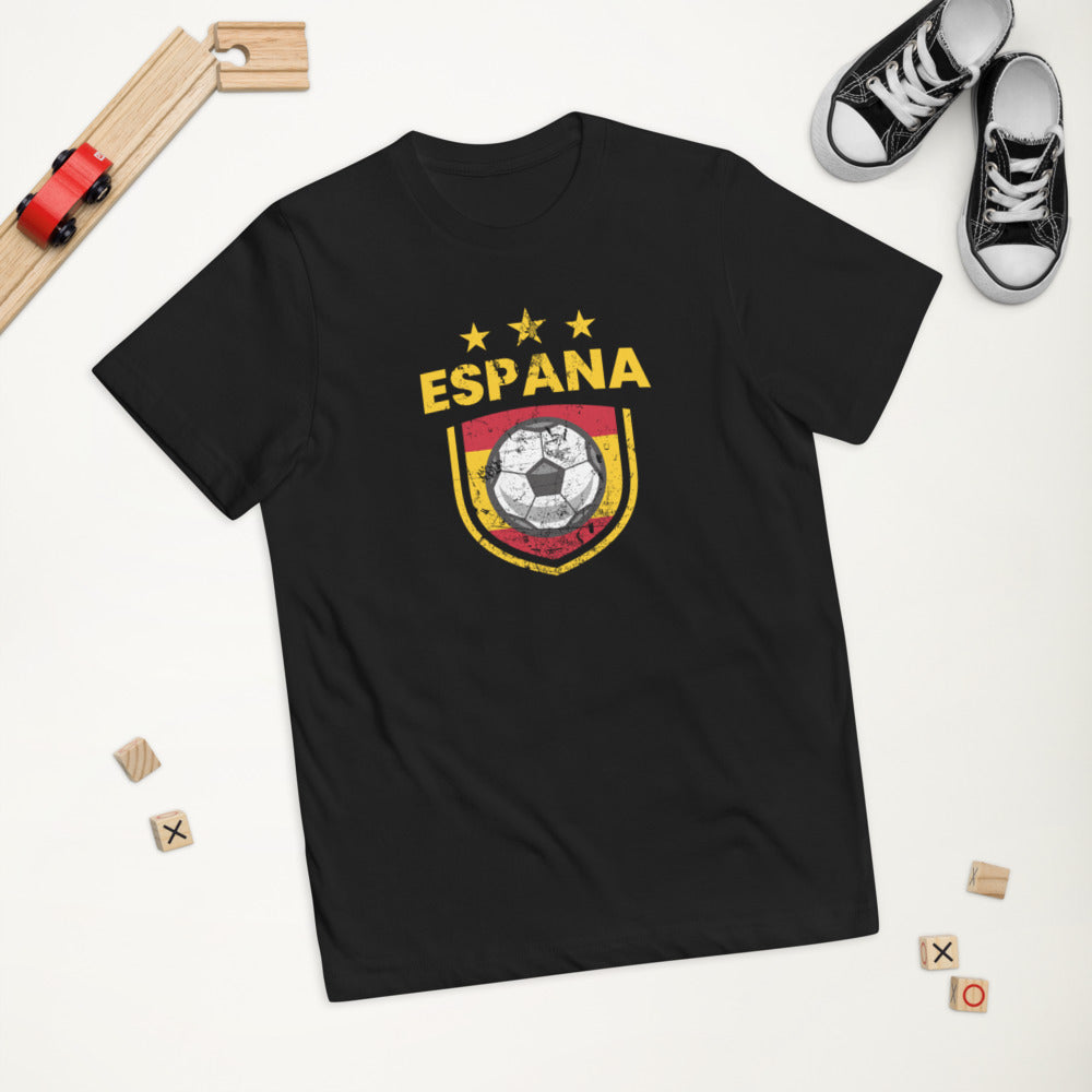 Retro Spain Soccer Team Football Fan Country Espana Spanish Flag Youth Jersey T-Shirt