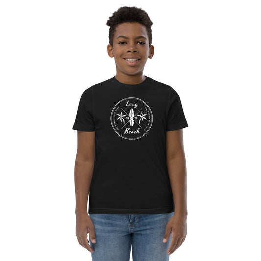 Retro Long Beach California Surfing Fan  Youth Jersey T-Shirt