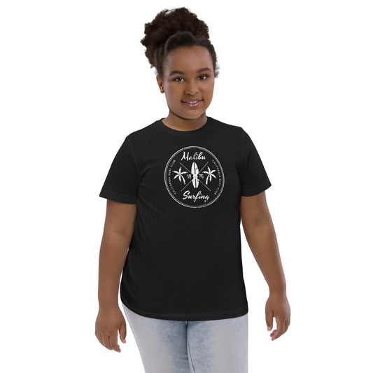 Retro Malibu California Surfing Fan Beach Youth Jersey T-Shirt