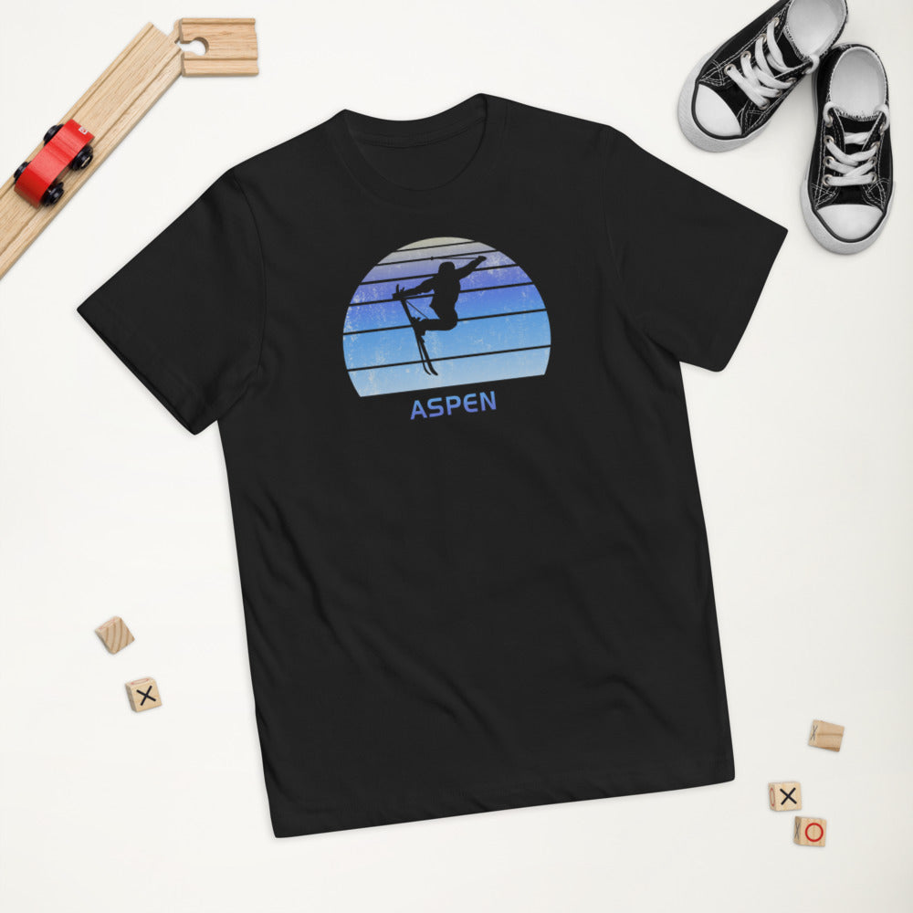 Retro Aspen Colorado Skiing Fan Youth Jersey T-Shirt