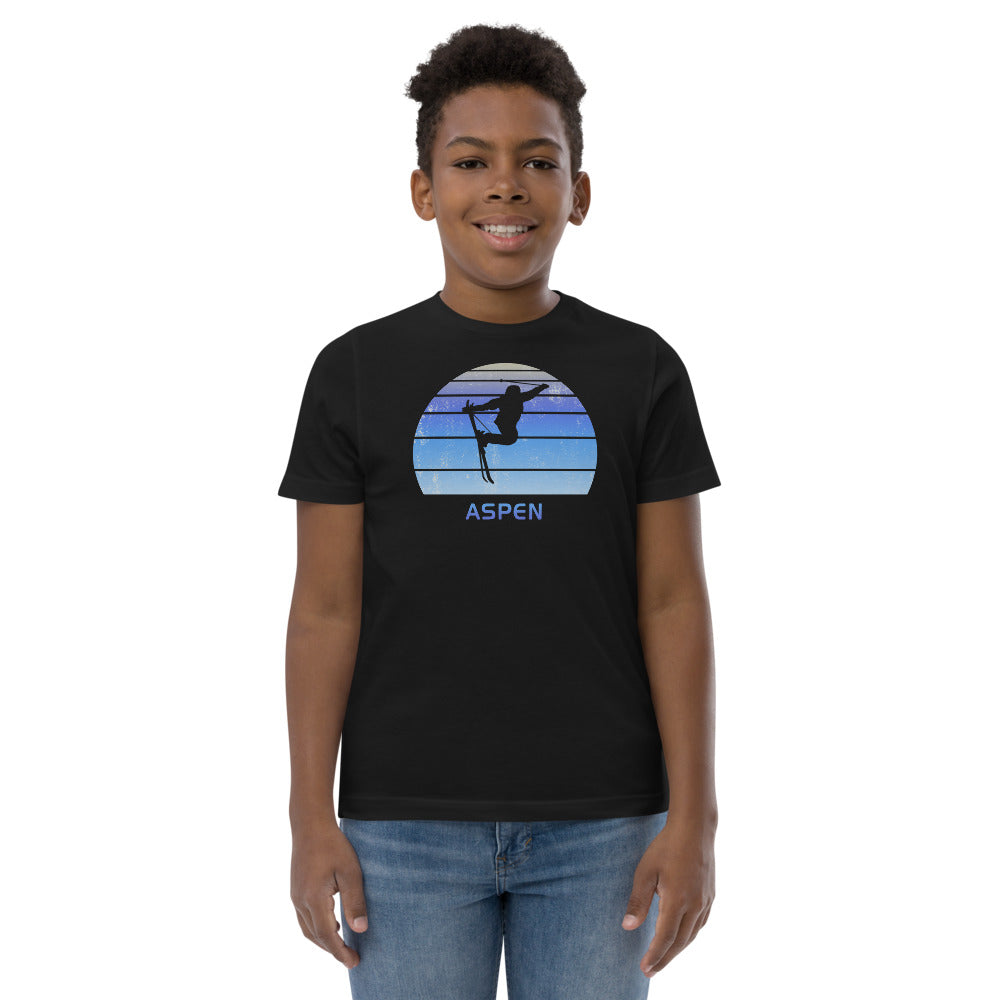 Retro Aspen Colorado Skiing Fan Youth Jersey T-Shirt