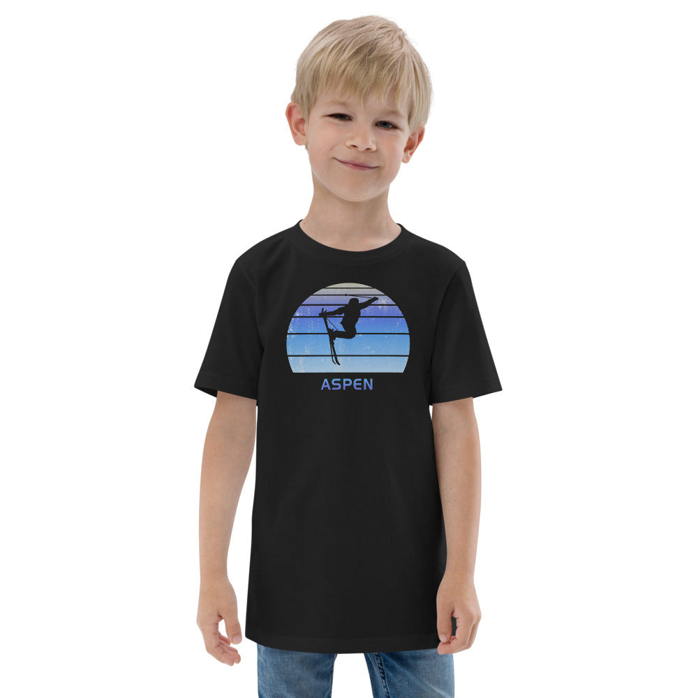 Retro Aspen Colorado Skiing Fan Youth Jersey T-Shirt