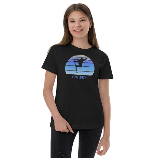 Retro Big Sky Montana Skiing Fan Youth Jersey T-Shirt