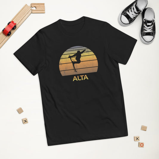 Cool Retro Alta Utah Skiing Ski Fan Youth Jersey T-Shirt