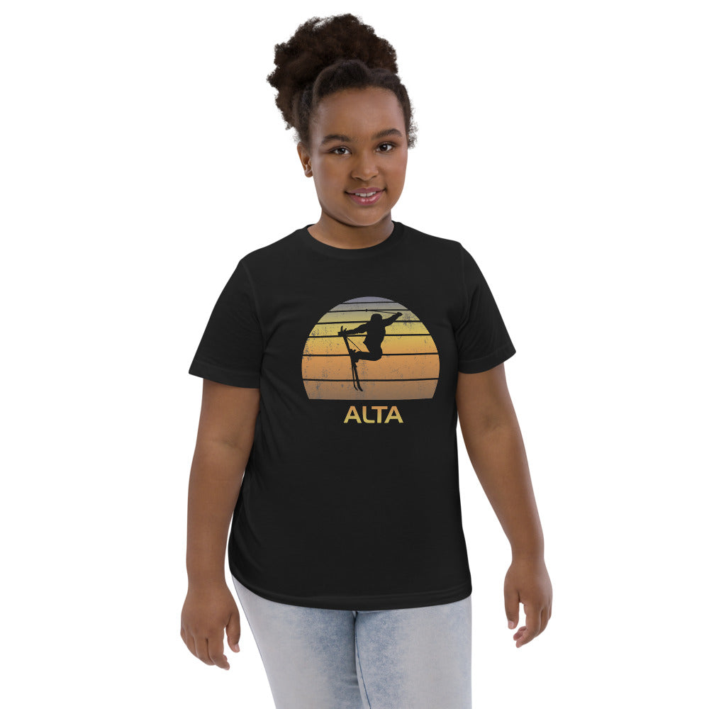 Cool Retro Alta Utah Skiing Ski Fan Youth Jersey T-Shirt