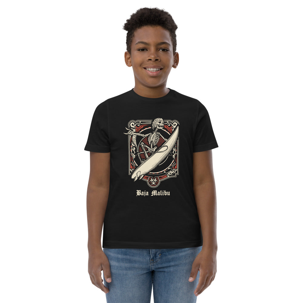 Cool Baja Malibu Mexico Surfing Fan Surfer  Youth Jersey T-Shirt